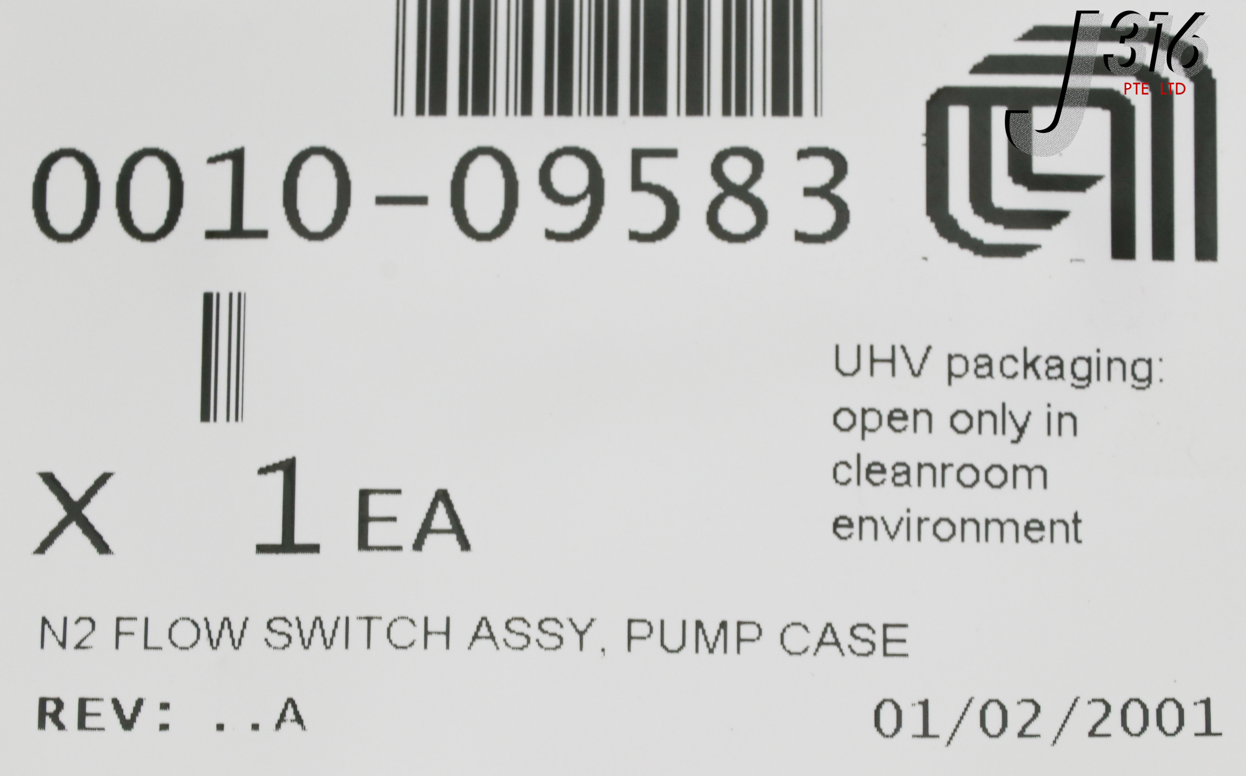 Ｎｏ．１７ 13665 APPLIED MATERIALS N2 FLOW SWITCH ASSY, PUMP CASE (NEW) 0010